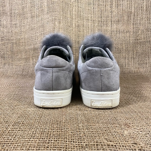 🛑SOLD🛑 Sam Edelman Sneakers Fur Gray Leya Pom Pom Women’s size 9 M - Picture 6 of 9